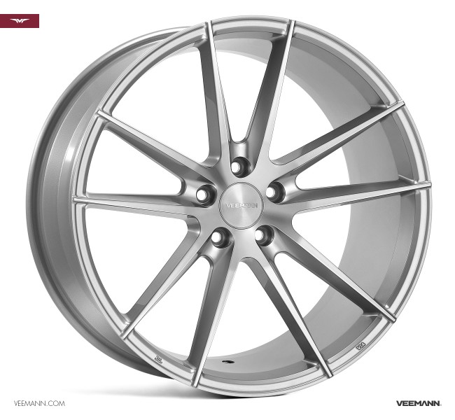 NEW 19" VEEMANN V-FS25 ALLOY WHEELS IN SILVER POL WITH WIDER 9.5" REARS et42/42
